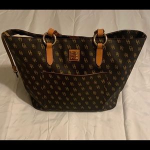 Dooney & Bourke black and brown Greta tote
